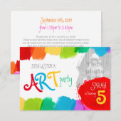 Kunst feest schilderij 5e verjaardag party uitnodi kaart (Voorkant / Achterkant)
