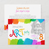 Kunst feest schilderij verjaardagsfeestje uitnodig kaart (Voorkant / Achterkant)