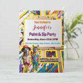 Kunst feest Verf en Sip schilderij feest viering Kaart (Staand voorkant)