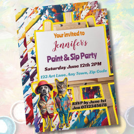 Kunst feest Verf en Sip schilderij feest viering Kaart