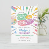 Kunst Feest Verjaardag uitnodiging, Kunst Schilder Kaart (Staand voorkant)