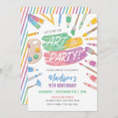 Kunst Feest Verjaardag uitnodiging, Kunst Schilder Kaart (Voorkant / Achterkant)