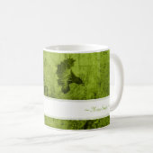  kunst Floral Motive - Aangepaste naam Groen Koffiemok (Voorkant rechts)