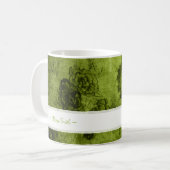  kunst Floral Motive - Aangepaste naam Groen Koffiemok (Voorkant links)