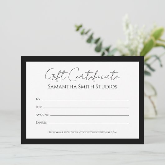 Kunst Foto  Cadeaubon Sjabloon (Staand voorkant)