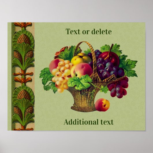  kunst fruitmand Creëer uw eigen tekst Poster (Voorkant)