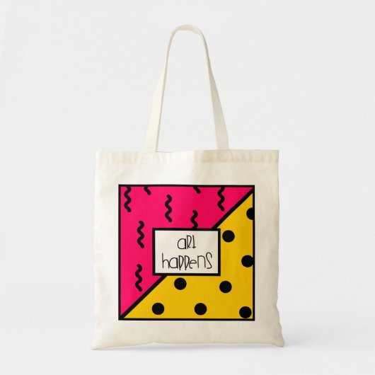 Kunst gebeurt 🎨 tote bag (Voorkant)