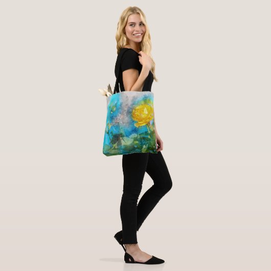 Kunst geïllustreerd bloem Schilderachtig Afbeeldin Tote Bag (Op model)