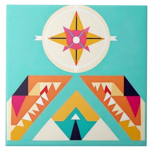 Kunst geïnspireerd door inheemse Amerikaanse Zuidw Tegeltje (Voorkant)