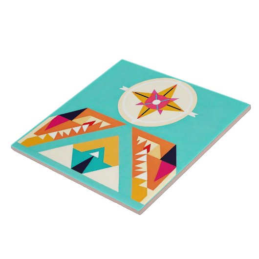 Kunst geïnspireerd door inheemse Amerikaanse Zuidw Tegeltje (Zijkant)