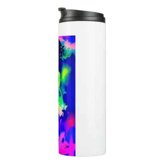 Kunst geïnspireerd ontwerp, mooie dansende vrouw thermosbeker (Geroteerd rechts)