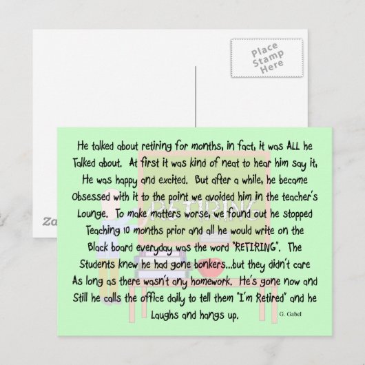 Kunst "Geobsedeerd door het retieren" van de leraa Briefkaart (Voorkant / Achterkant)