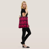 Kunst gepatterde achtergrond op tote bag (Op model)