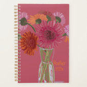 Kunst GerberaFlower Modern Illustration+ Naam Planner (Voorkant)