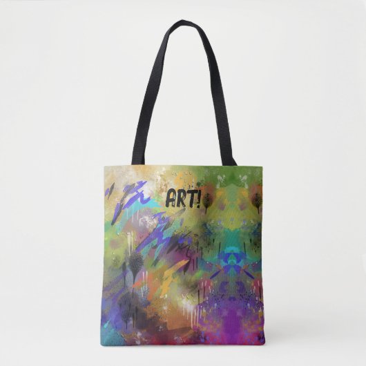 KUNST! geverfd vooraf samengeperst Tote Bag (Voorkant)