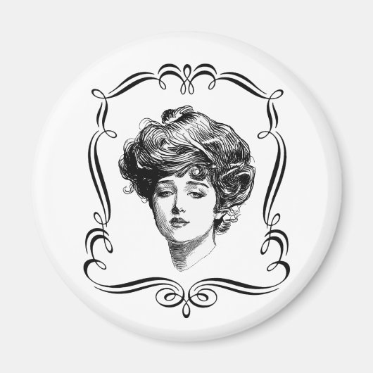  kunst Gibson Girl Magnet (Voorkant)