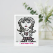 Kunst: Gothic Chick Briefkaart (Staand voorkant)