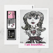 Kunst: Gothic Chick Briefkaart (Voorkant / Achterkant)