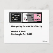 Kunst: Gothic Chick Briefkaart (Achterkant)