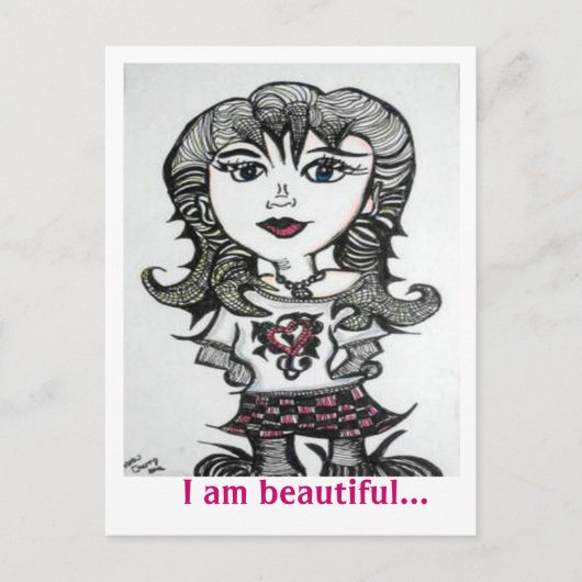 Kunst: Gothic Chick Briefkaart (Voorkant)