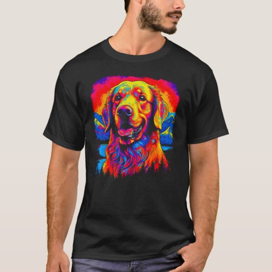 Kunst Gouden Retriever Hond T-shirt (Voorkant)