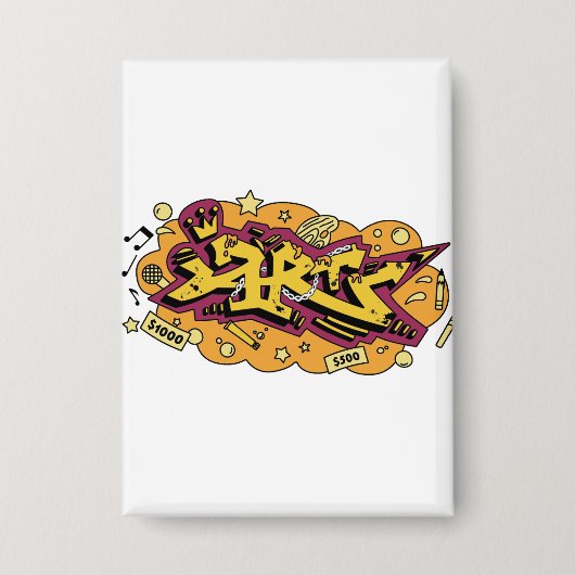 kunst graffiti hand tekening button (Voorkant)