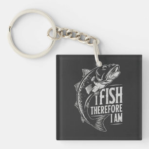 Kunst Grafisch Oud Vis Quote Sleutelhanger