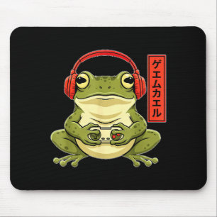 Kunst Grappige Japanse Gamer Kikker Vintage Gamen Muismat