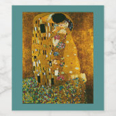 Kunst, Gustav Klimt, de kus Wijn Etiket (Enkel label)