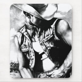 Kunst hand-getrokken masculine westerne cowboy coo muismat
