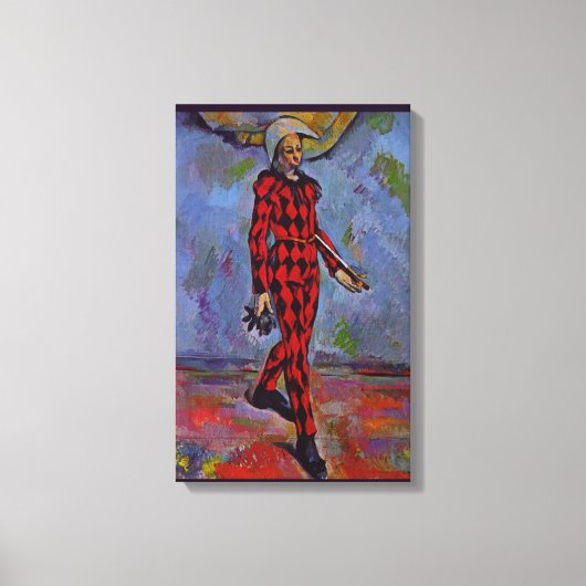 kunst - Harlequin door Paul Cezanne Canvas Afdruk (Voorkant)