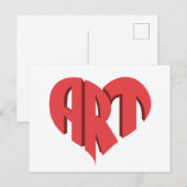 Kunst Hart Briefkaart (Voorkant / Achterkant)