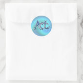 Kunst het woord ronde sticker (Tas)