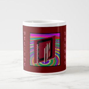 Kunst hippie stijl strepen hellingen ultra modern grote koffiekop