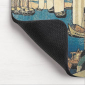  Kunst Hiroshige Japan Boat Harbour Mousepad Muismat (Hoek)