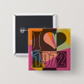 kunst - Ik hou van (hart) 1972 - Button (Voorkant /achterkant)