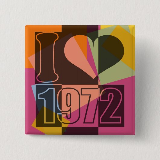  kunst - Ik hou van (hart) 1972 - Button (Voorkant)