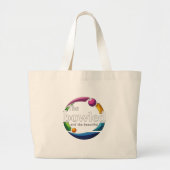 Kunst in beweging: cirkelvormige gazon kommen gebo grote tote bag (Voorkant)
