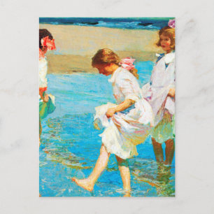 Kunst in de beach door Edward Henry Potthast Briefkaart