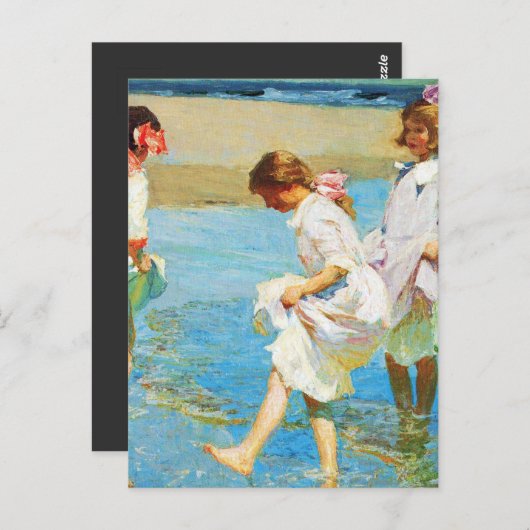 Kunst in de beach door Edward Henry Potthast Briefkaart (Voorkant / Achterkant)