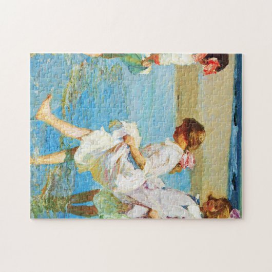Kunst in de beach door Edward Henry Potthast Legpuzzel (Horizontaal)