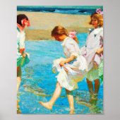 Kunst in de beach door Edward Henry Potthast Poster (Voorkant)