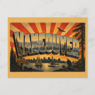 Kunst in de bergen van Vancouver BC aan het water Briefkaart