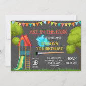 Kunst in de uitnodiging van de parkpartij (Voorkant)