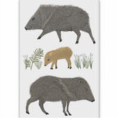 Kunst in de woestijn van de familie Javelina Sticker (Voorkant)