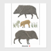 Kunst in de woestijn van de familie Javelina Sticker (Vel)