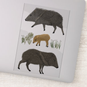 Kunst in de woestijn van de familie Javelina Sticker