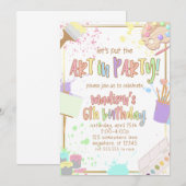 Kunst in Feest Kinderfeest Uitnodiging Schilderen (Voorkant / Achterkant)