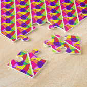 Kunst in heldere, verblindende gemengde kleuren en legpuzzel (Zijkant)