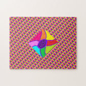 Kunst in heldere, verblindende gemengde kleuren en legpuzzel (Horizontaal)